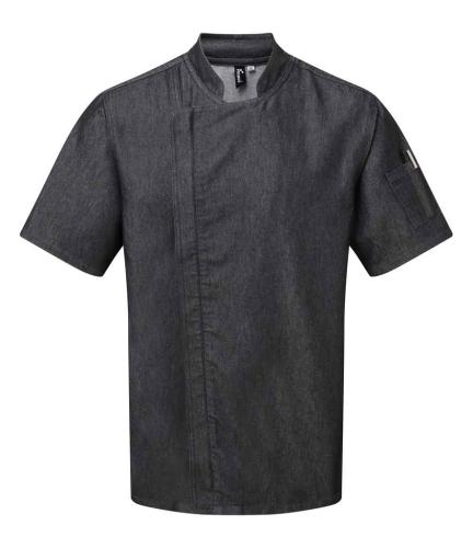 Premier Short Sleeve Zipped Chef's Jacket - BDM - XS